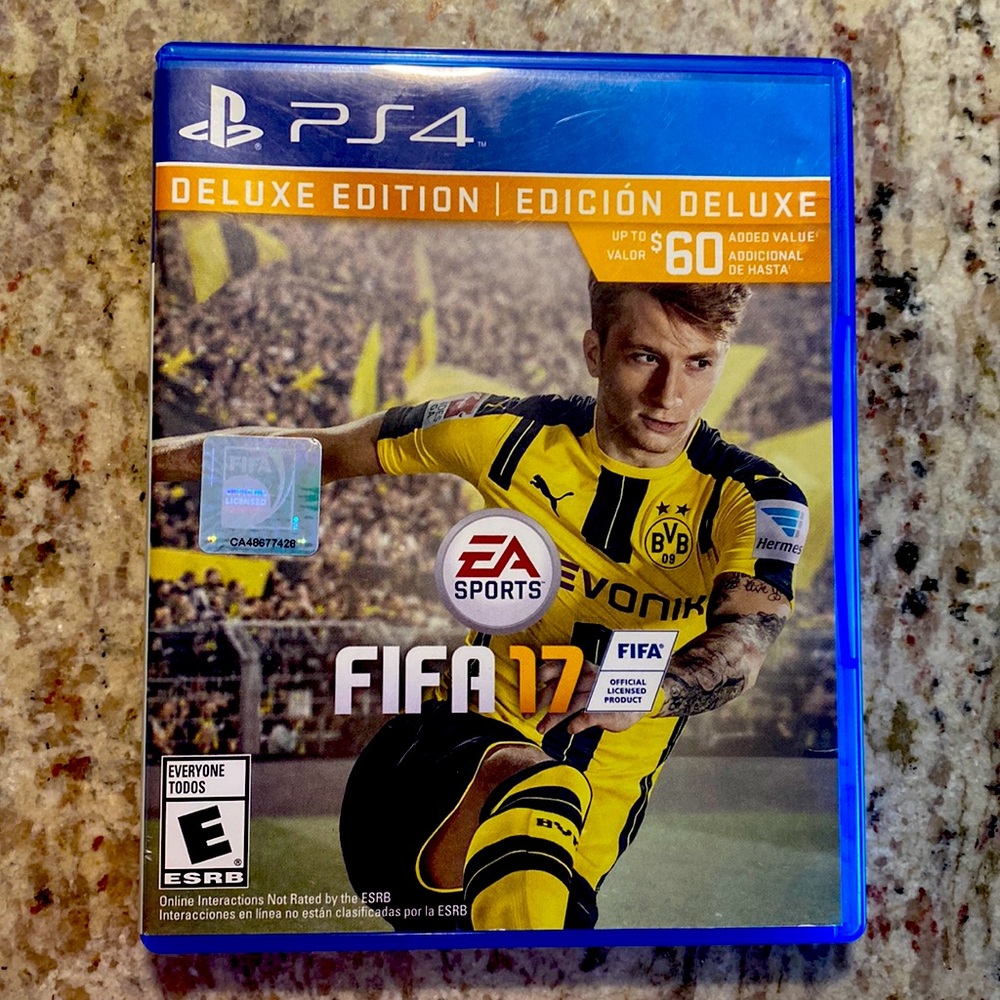 PS4 FIFA 17 game relatively good condition preowned edition from GameStop